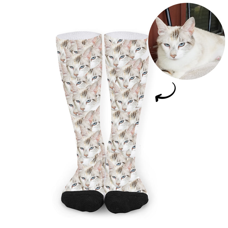 Custom Funny Multiple Pet Faces Socks - Oarse