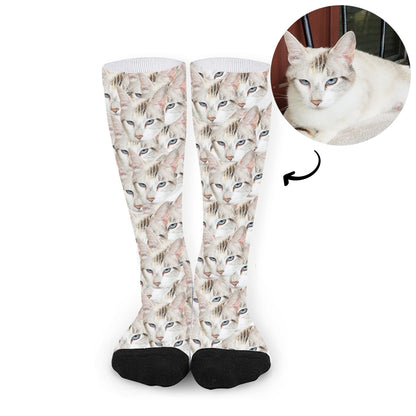 Custom Funny Multiple Pet Faces Socks - Oarse