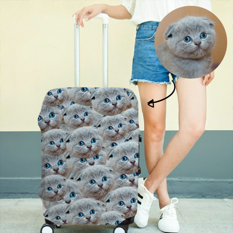 Custom Luggage Covers Pet Face Photo Luggage Cover Protector - Oarse