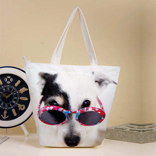 Custom Pet Photo Canvas Tote Bag - Oarse