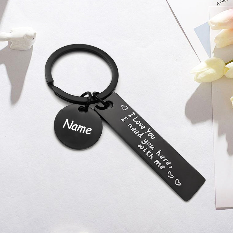 Custom Engraved Keychain, Love You Personalized Keychain For Him Or Her - Oarse