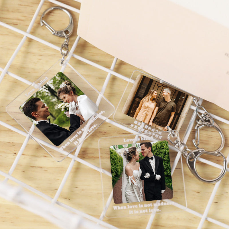 Personalized Keychains With Picture And Text, Double Sided Custom Keychain - Oarse