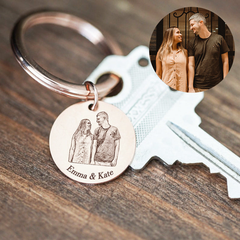 Personalized Keychains With Pictures, Photo Engraved Keychain - Oarse