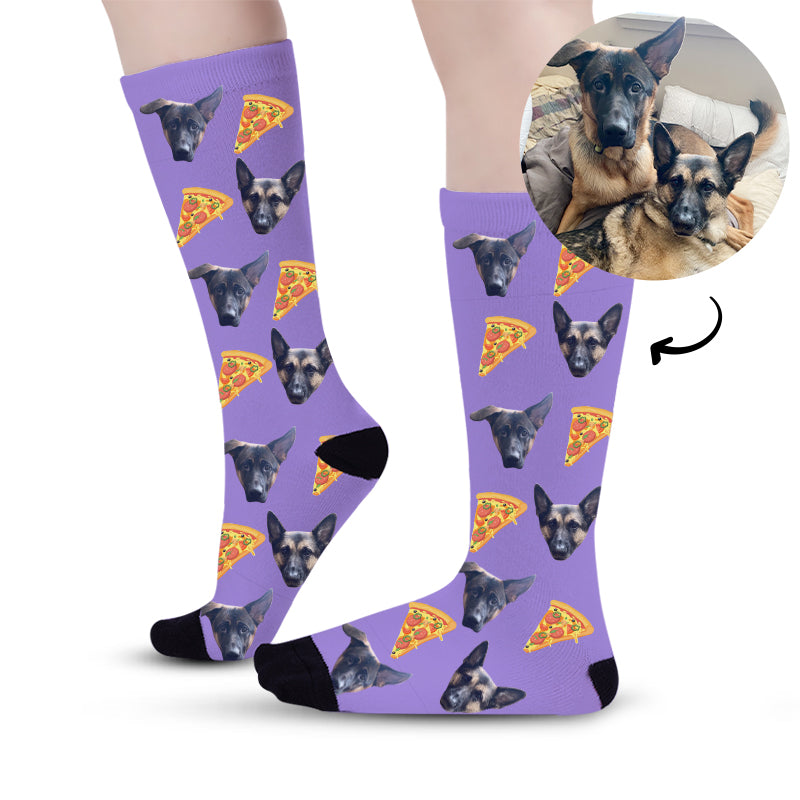 Custom Pizza Pet Photo Socks - Oarse