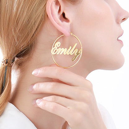 Custom Name Earrings Hoops, Personalized Name Earings - Oarse