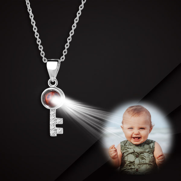 Custom Key Necklace With Projection Picture Inside - Oarse