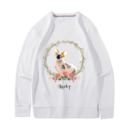 Custom Pet Photo And Floral Sweatshirt - Oarse