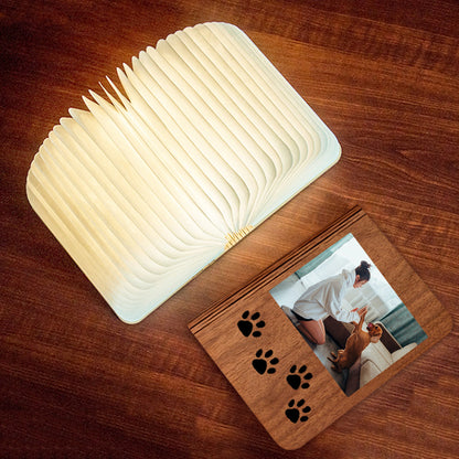 Custom Pet Paw Photo Foldable Book Light - Oarse