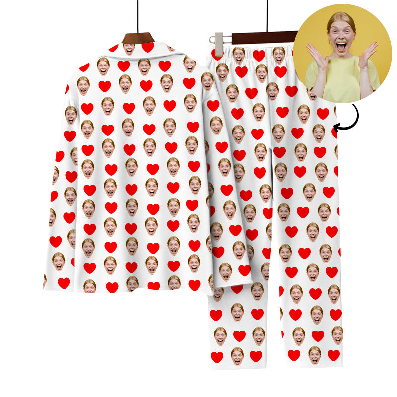 Custom Face Pajamas Heart Pajamas With Face On Them - Oarse