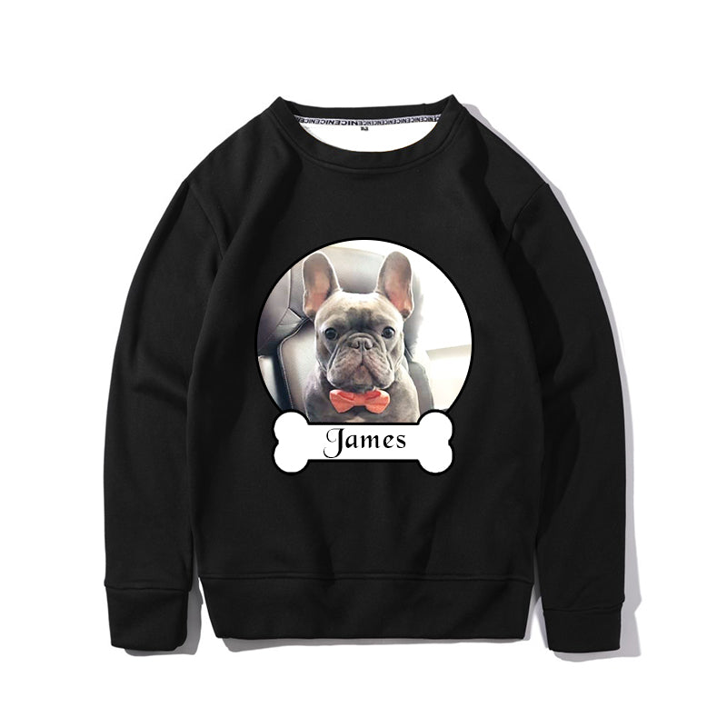 Custom Pet Photo And Bone Sweatshirt - Oarse