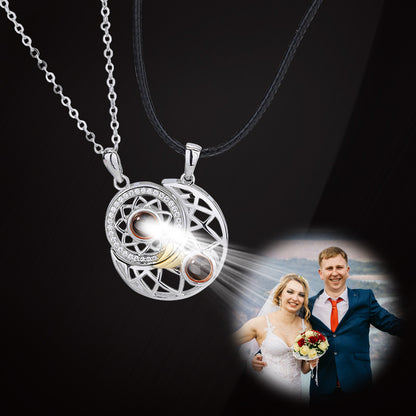 Sun and Moon Two S925 Projection Necklaces Custom Couple Necklaces - Package Two - Oarse