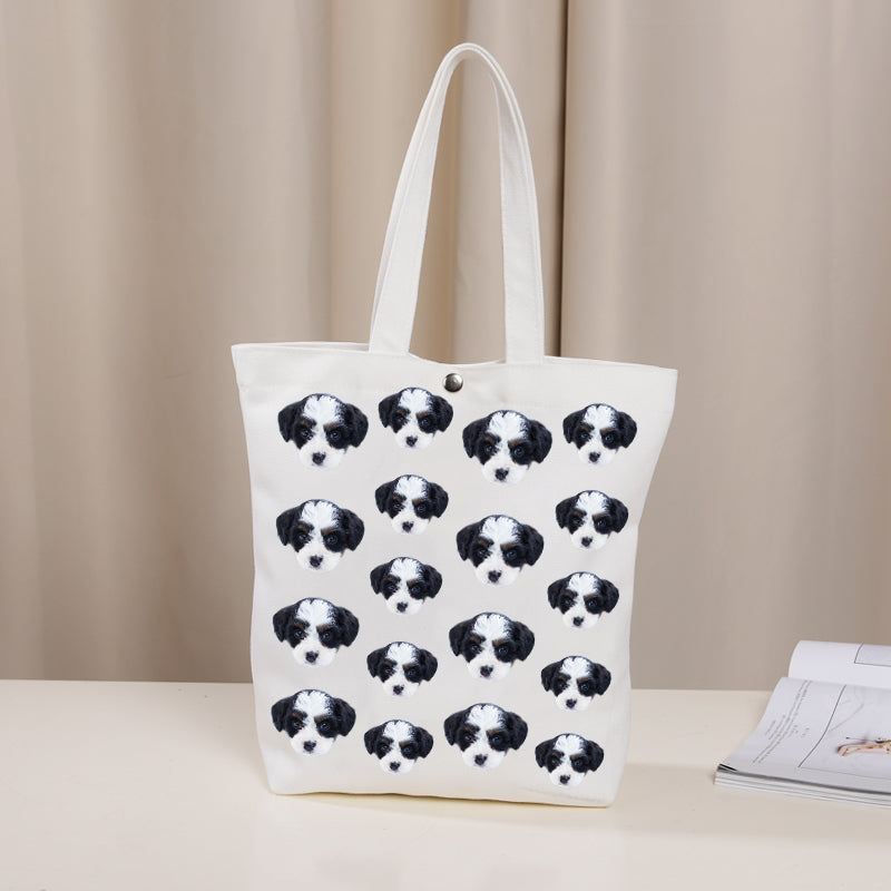 Custom Pet Face Print Tote Bag - Oarse