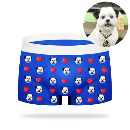 Custom Pet Face Heart Boxer Shorts - Oarse