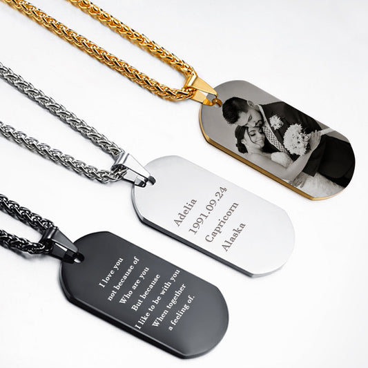 Photo Dog Tag Necklace Personalized Dog Tags For Boyfriend - Oarse