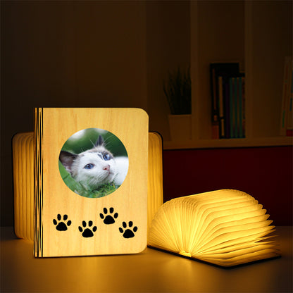 Custom Pet Paw Photo Foldable Book Light - Oarse