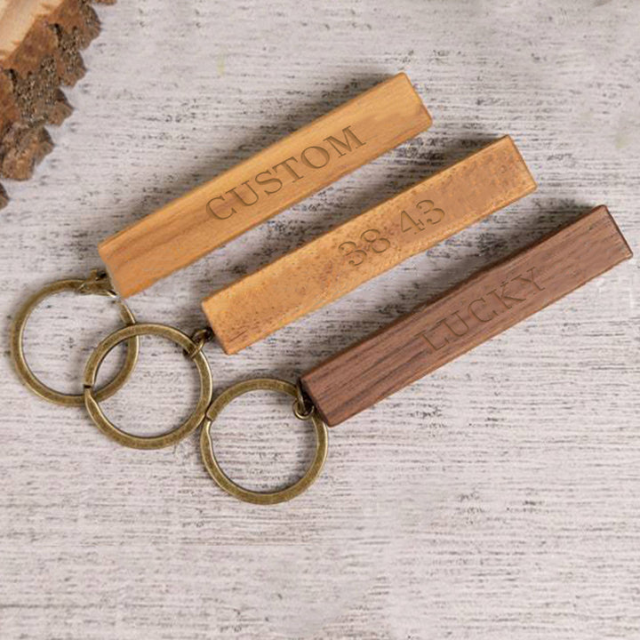 Customized Wooden Keychain, Custom Engraved Keychains - Oarse