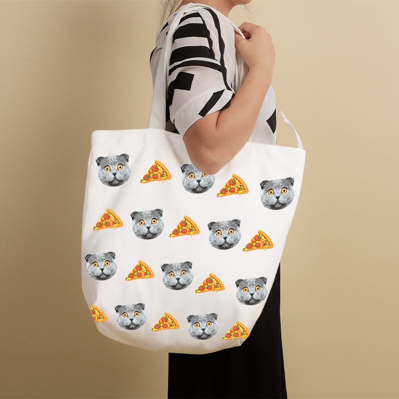 Custom Pizza Pet Face Tote Bag - Oarse