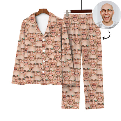 Personalized Pajamas With Faces Multiple Faces Pajamas Set For Adult Women Men - Oarse