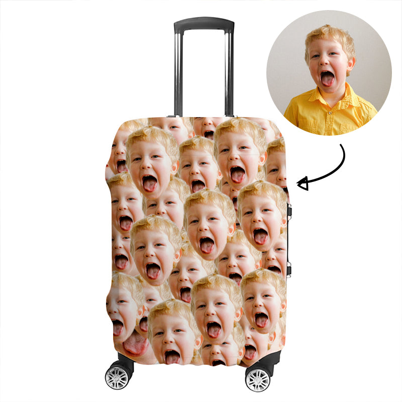 Custom Luggage Covers Face Photo Suitcase - Oarse