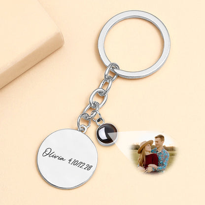 Picture Projection Keychain,Engraved Disc Personalized Keychains - Oarse