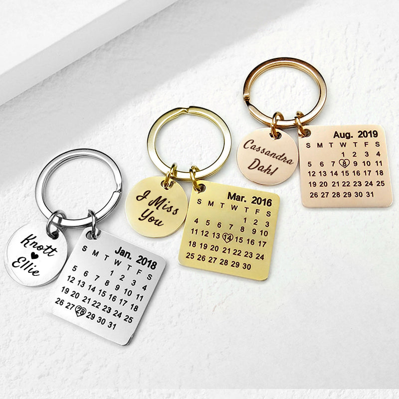 Diy Calendar Engraved Keychains, Personalized Keychains Near Me - Oarse