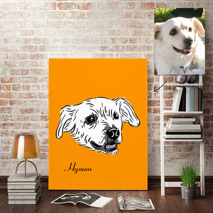 Personalized Pet Portrait Sketch Painting Canvas - Oarse