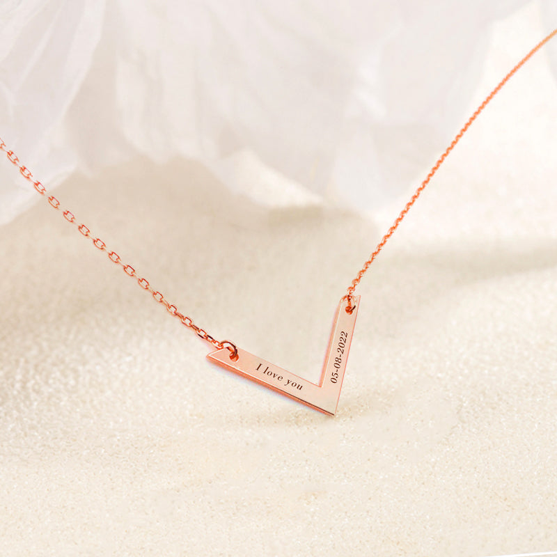 Name Engraved Necklace, Personalized Handwriting Jewelry - Oarse