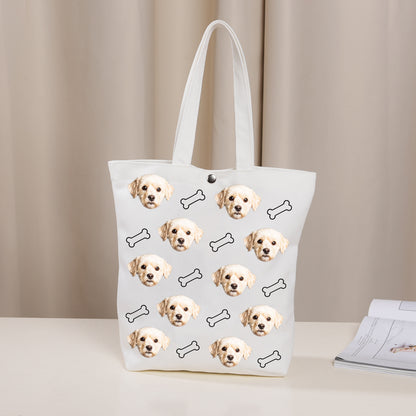 Custom Bone Pet Face Tote Bag - Oarse