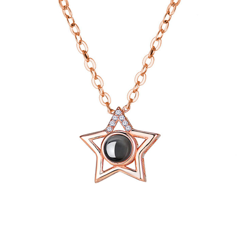 Star Personalized Projection Photo Necklace - Oarse