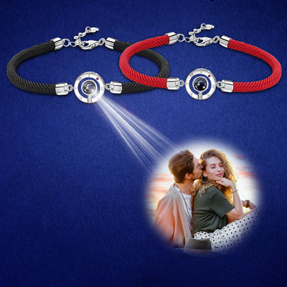 Photo Projection Bracelet I Love You Personalized Couples Bracelets, Set For 2 - Oarse