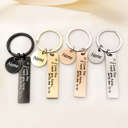 Custom Engraved Keychain, Love You Personalized Keychain For Him Or Her - Oarse