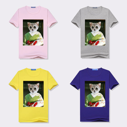 Japanese Kimono Custom Pet Face Women T-Shirt - Oarse