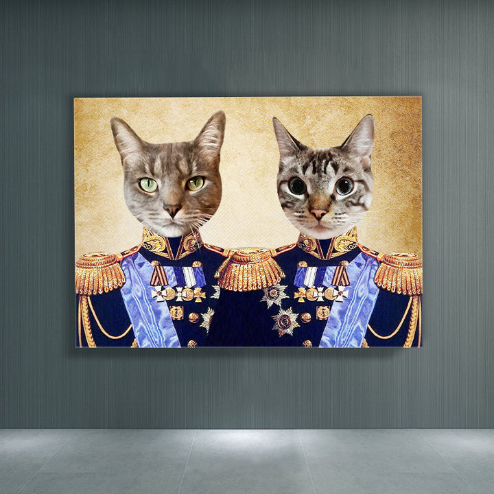 The Brothers In Arms Pet Military Portraits, Custom Pet And Owner Painting - Oarse