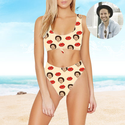 Custom Plus Size Swimwear Sexy Lip Face Bathing Suits - Oarse