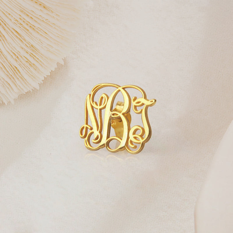 Custom Stud Earrings With Letter, Monogram Earrings - Oarse