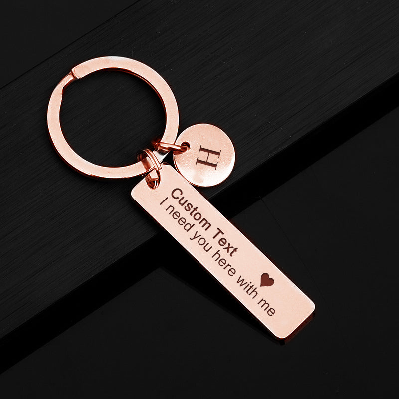 Personalized Keychain Gifts, Initials Engraved Key Ring - Oarse