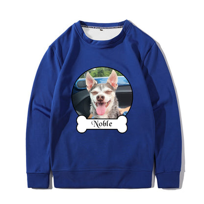 Custom Pet Photo And Bone Sweatshirt - Oarse