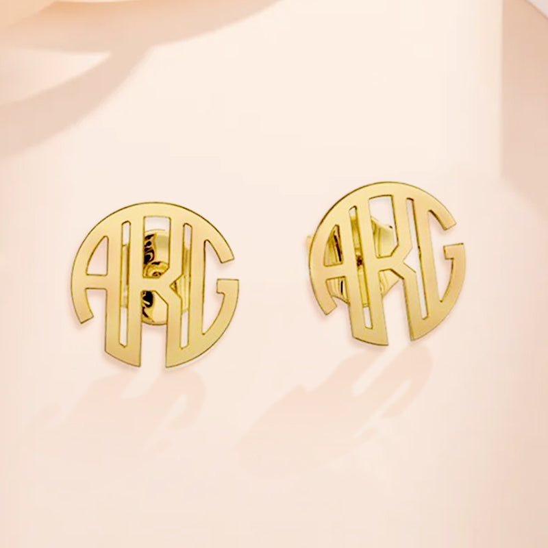 Sterling Silver Custom Letter Earrings, Monogram Earrings - Oarse