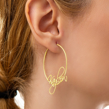 Personalized Hoop Earrings, Earrings With Name On Them - Oarse