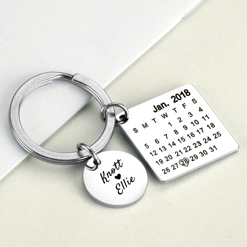 Diy Calendar Engraved Keychains, Personalized Keychains Near Me - Oarse