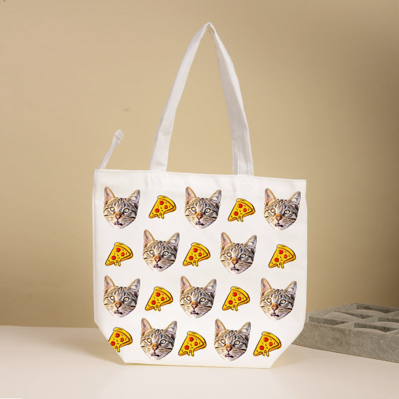 Custom Pizza Pet Face Tote Bag - Oarse