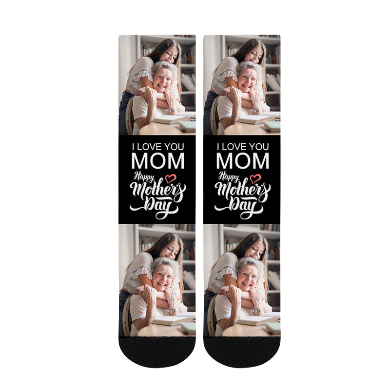 Custom World's Greatest Mother's Day Photo Socks - Oarse