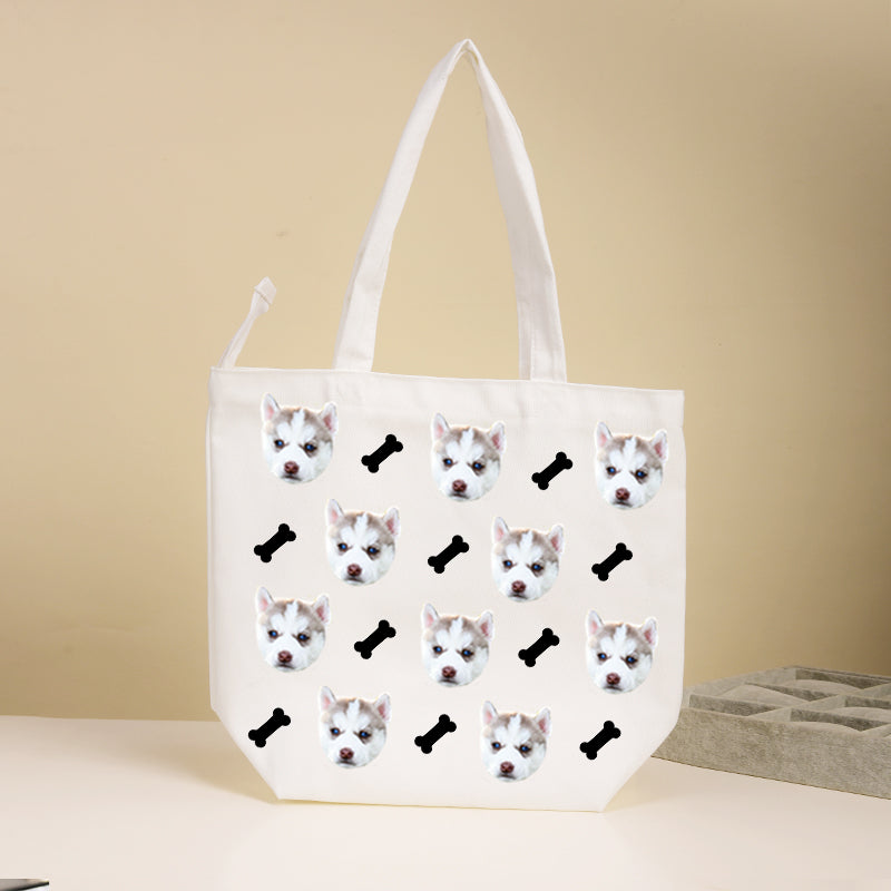 Custom Bone Pet Face Tote Bag - Oarse