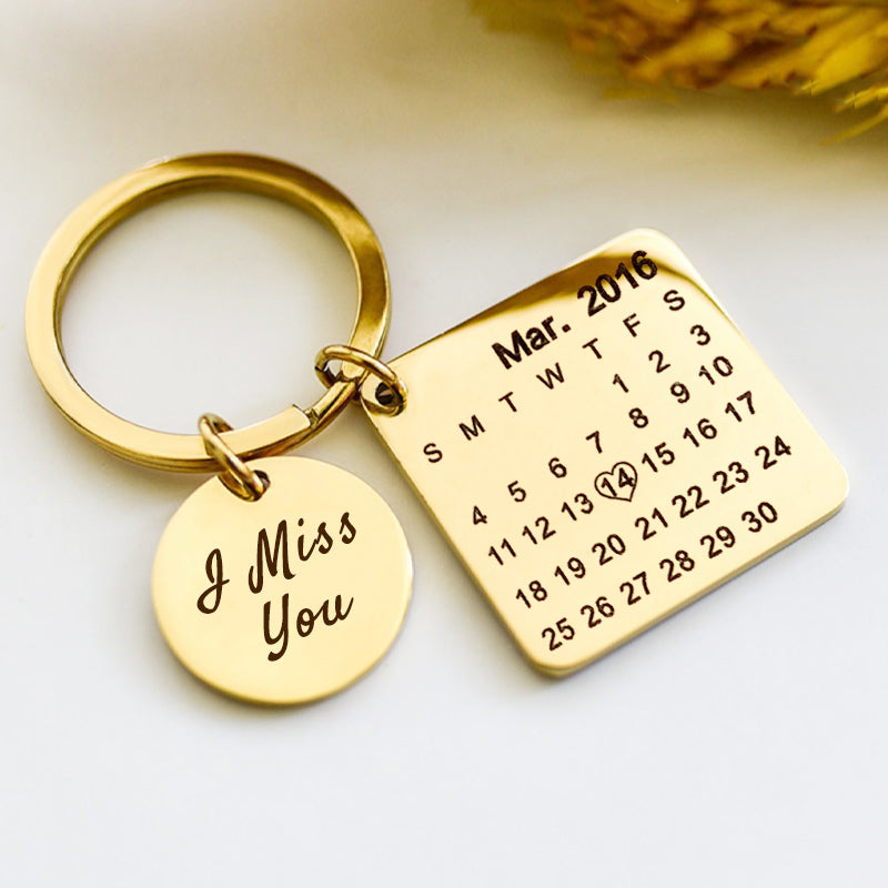 Diy Calendar Engraved Keychains, Personalized Keychains Near Me - Oarse