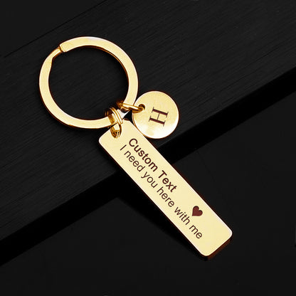 Personalized Keychain Gifts, Initials Engraved Key Ring - Oarse