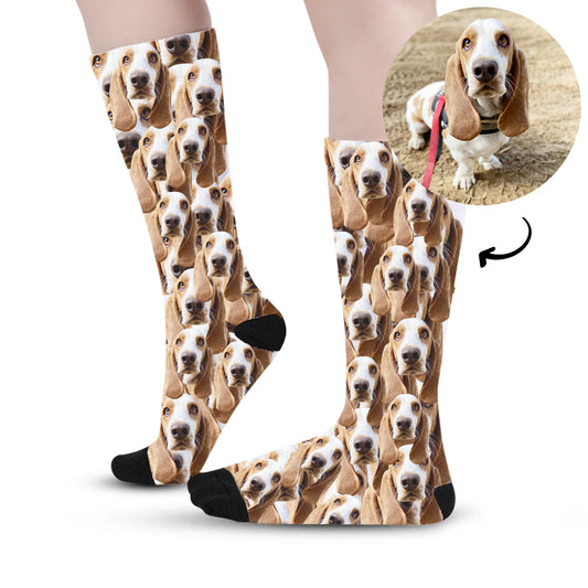 Custom Funny Multiple Pet Faces Socks - Oarse