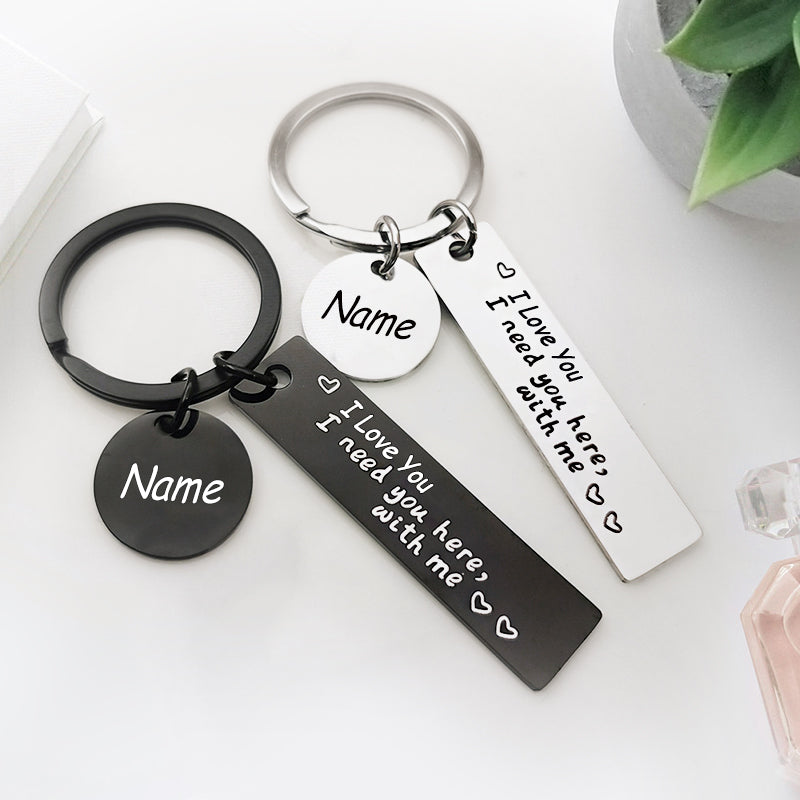 Custom Engraved Keychain, Love You Personalized Keychain For Him Or Her - Oarse