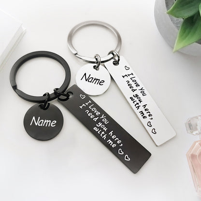 Custom Engraved Keychain, Love You Personalized Keychain For Him Or Her - Oarse