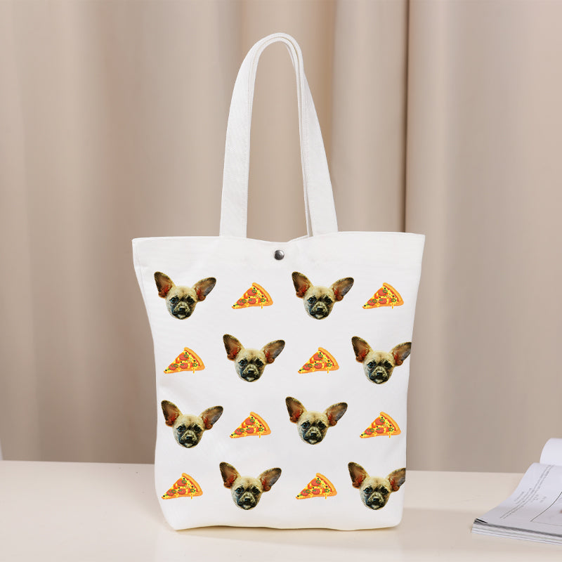 Custom Pizza Pet Face Tote Bag - Oarse