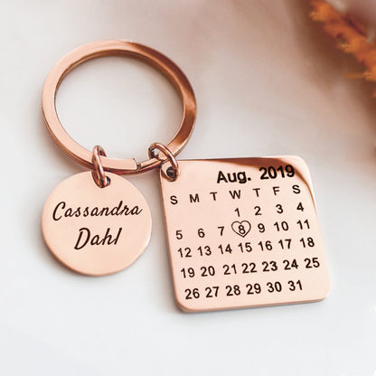 Diy Calendar Engraved Keychains, Personalized Keychains Near Me - Oarse